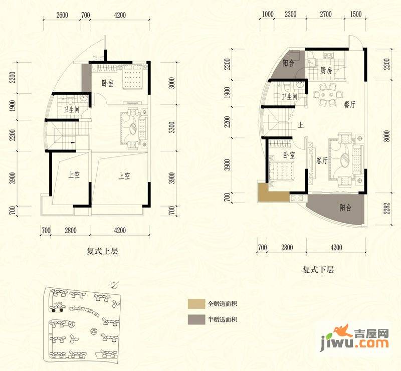 中锴·华章10栋a/b座01/02房2室2厅2卫1厨户型图