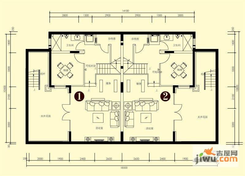 郡望4室2厅3卫户型图