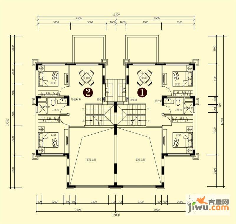 郡望4室3厅3卫户型图