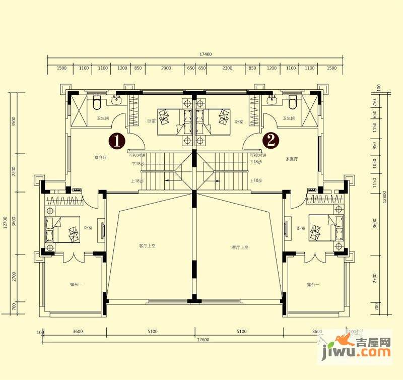 郡望5室3厅3卫户型图