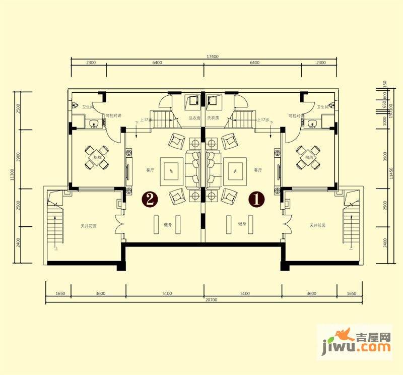 郡望5室3厅3卫户型图