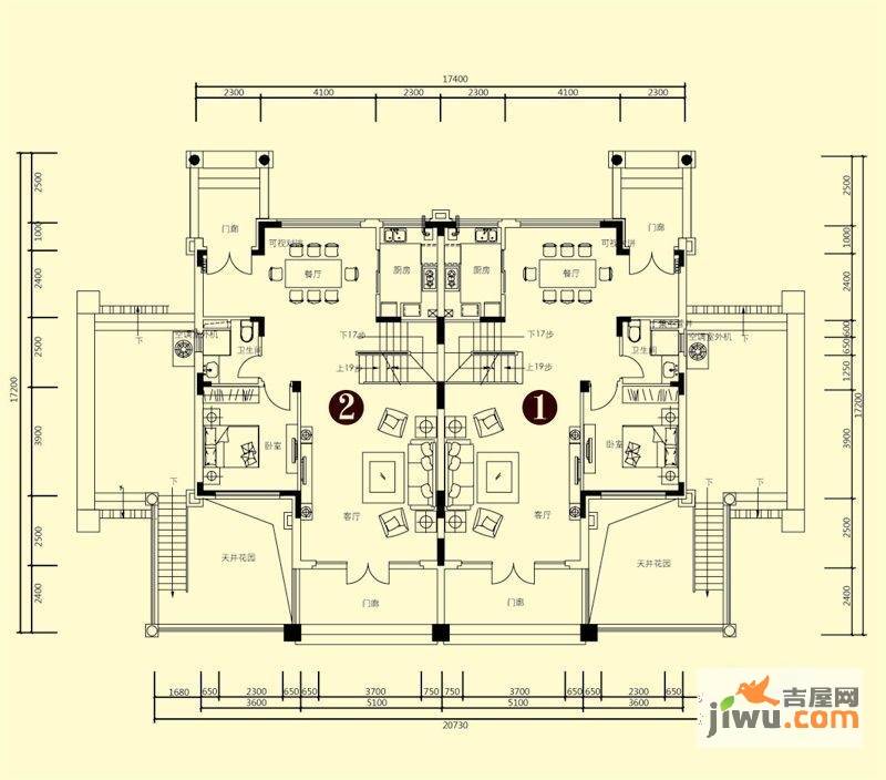 郡望5室3厅3卫户型图