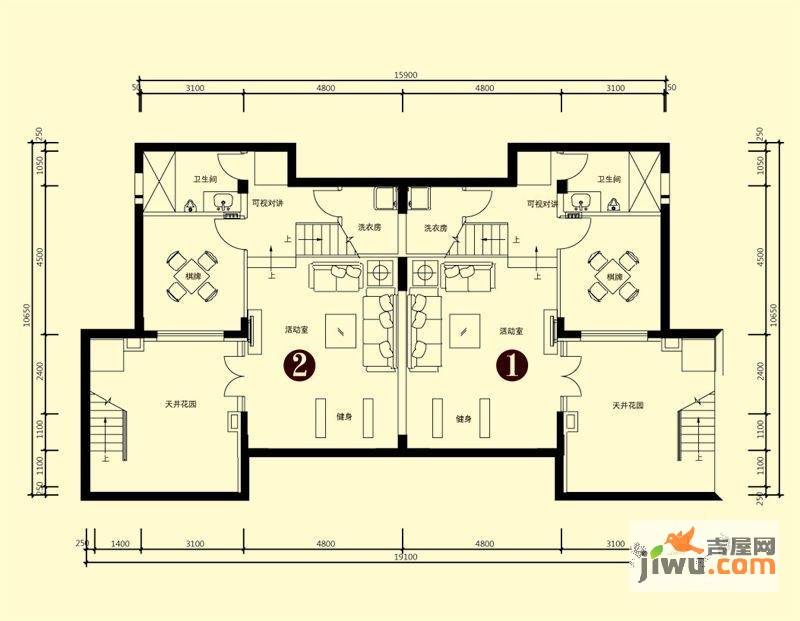 郡望4室2厅3卫户型图