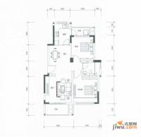 花样年江山荟2室2厅1卫80㎡户型图