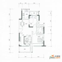 花样年江山荟2室2厅1卫80㎡户型图