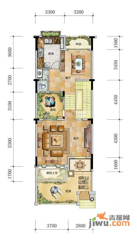 丰泰橡树溪谷5室3厅4卫254.2㎡户型图