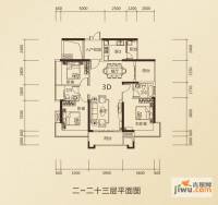 鼎峰公园豪庭3室2厅2卫123.9㎡户型图