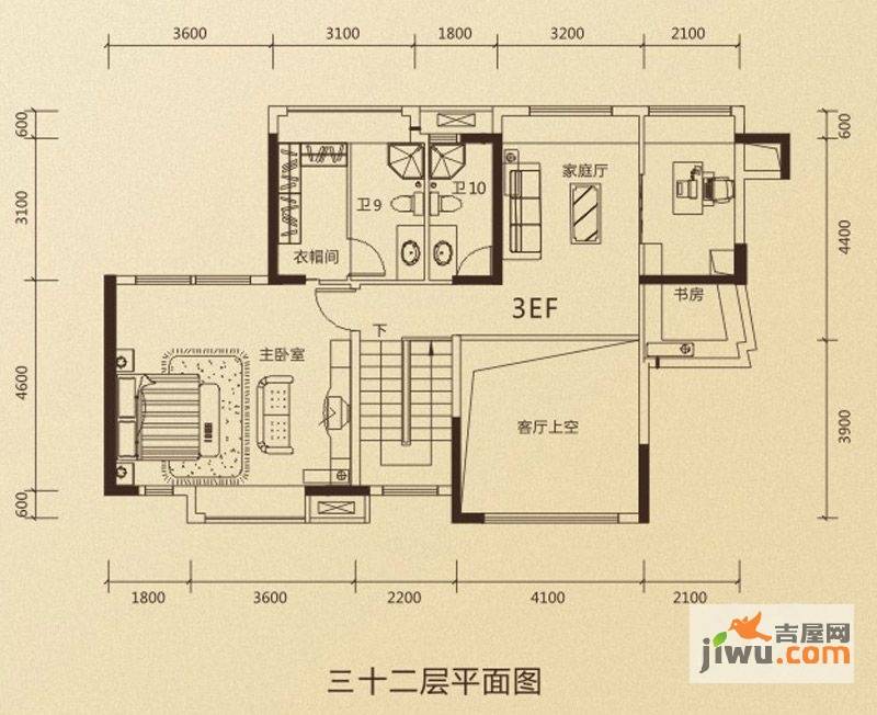 鼎峰公园豪庭4室3厅4卫204.6㎡户型图