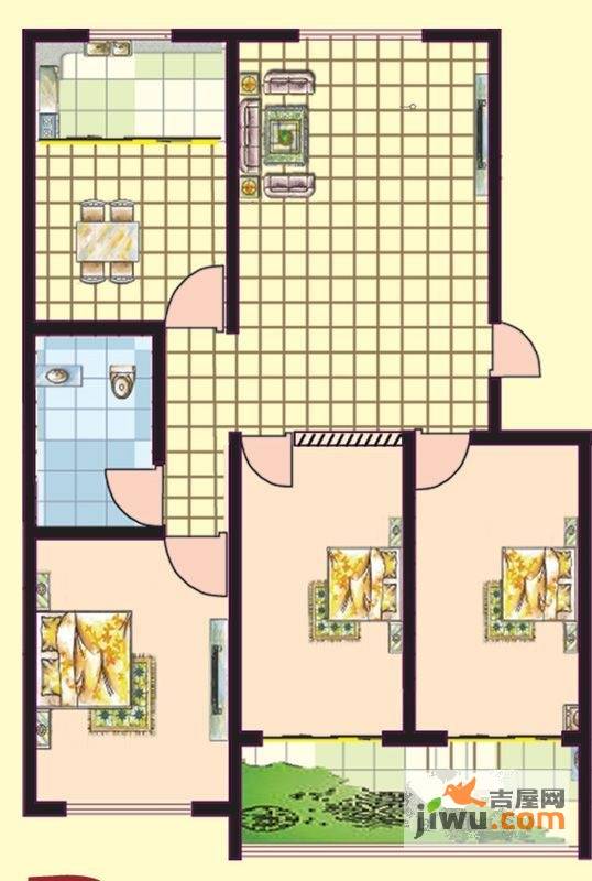 文苑二期3室2厅1卫119㎡户型图