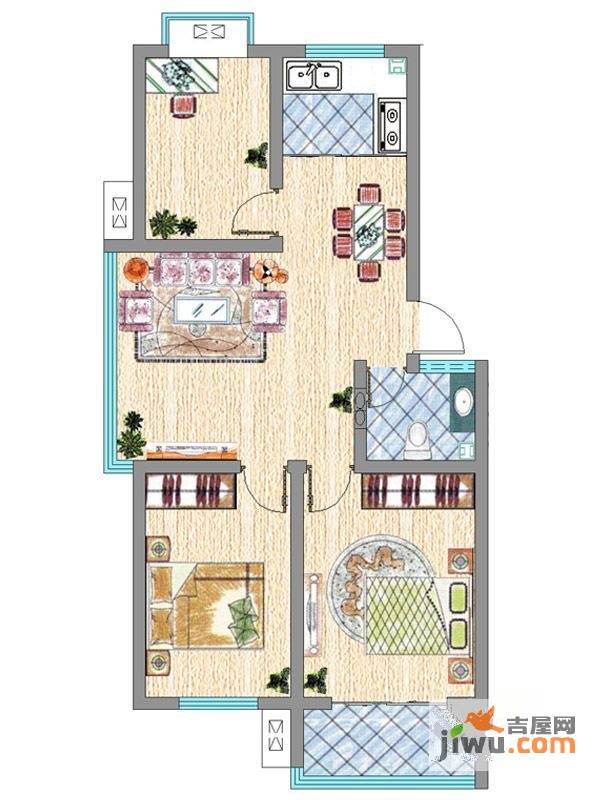 华普东方家园3室2厅1卫95.6㎡户型图