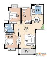 潍州首府3室2厅1卫123.2㎡户型图