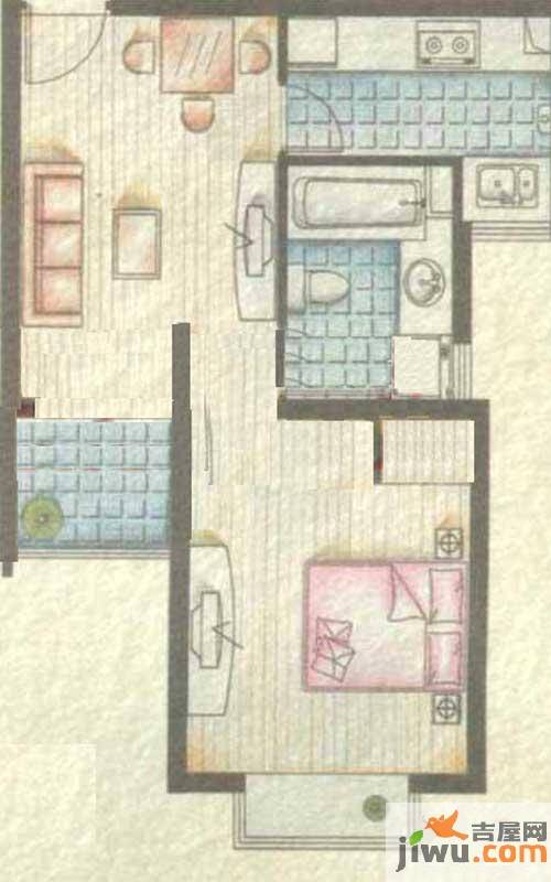 和欣国际花园1室1厅1卫49㎡户型图