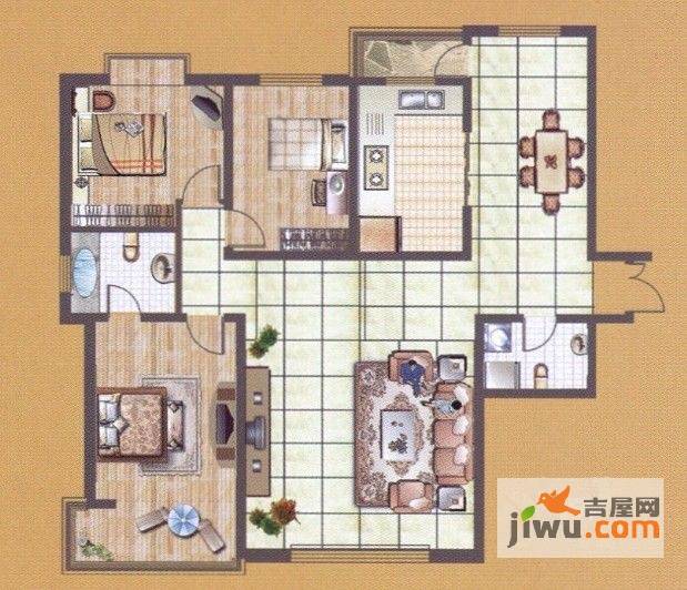 万成广场3室2厅2卫166㎡户型图