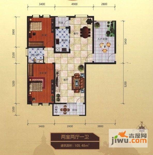 东方格兰维亚3室2厅2卫132.9㎡户型图