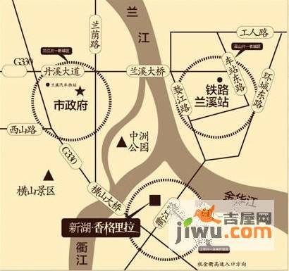 新湖香格里拉别墅位置交通图1