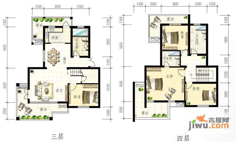 桃源小洲4室2厅3卫179㎡户型图