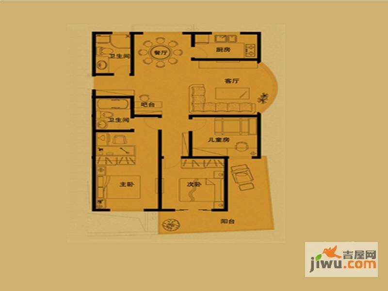 东豪名都4室2厅2卫160㎡户型图