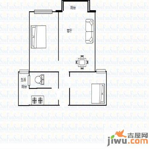 品尚居2室2厅1卫78㎡户型图