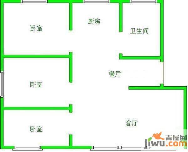 品尚居3室2厅1卫户型图