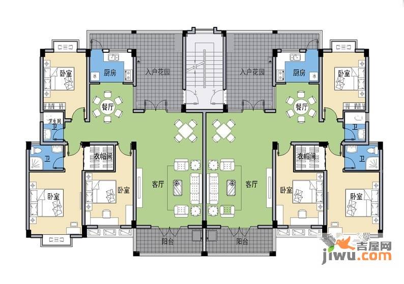 联信家园4室2厅2卫户型图