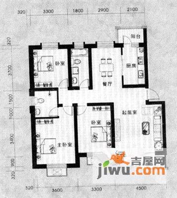 馨合佳园3室2厅2卫128㎡户型图