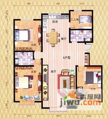 鸿徳·和谐新城4室2厅2卫户型图