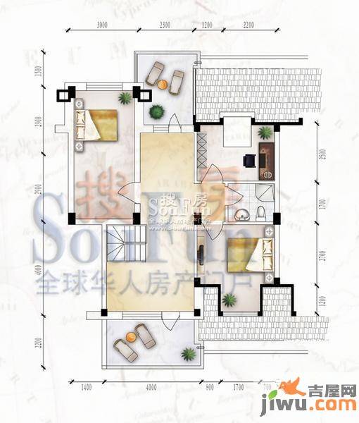 桃源山庄尊峪4室4厅2卫168.1㎡户型图