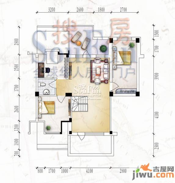 桃源山庄尊峪5室4厅2卫180.1㎡户型图