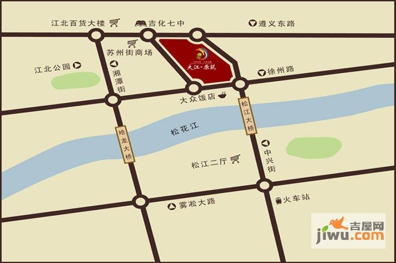 大江原筑位置交通图图片
