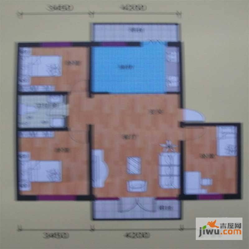 育才家园3室1厅1卫117.8㎡户型图