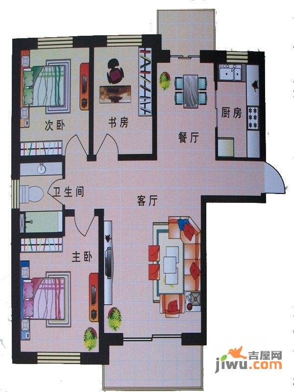 东城明珠2室2厅1卫户型图