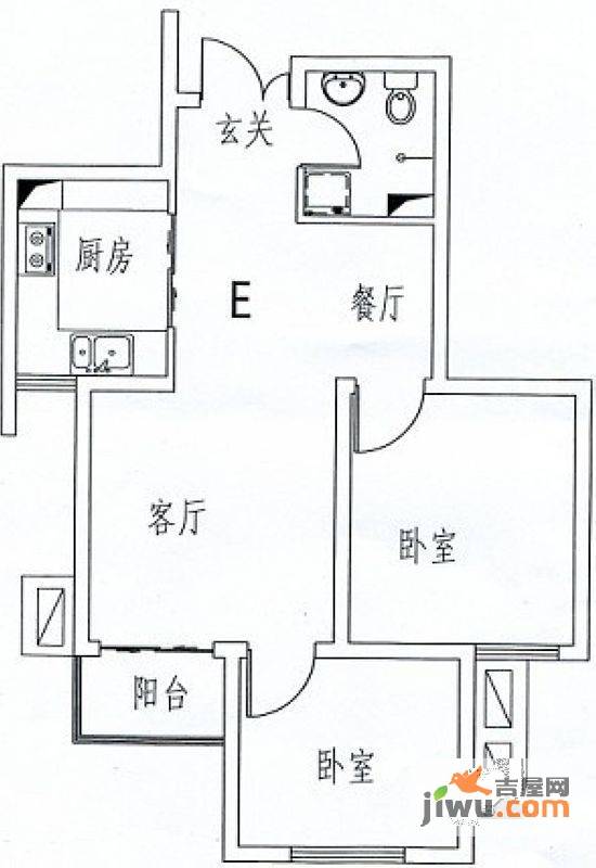 汇源名居3室2厅2卫118.3㎡户型图