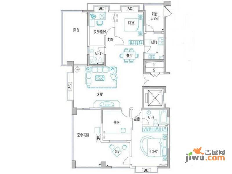 西湖御景4室2厅2卫385㎡户型图