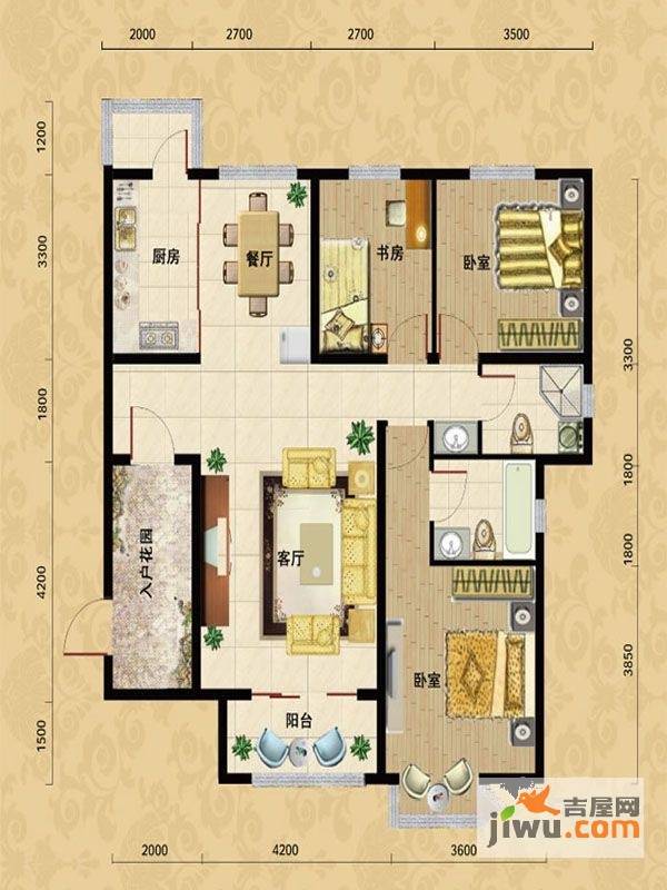 承德和润新城g-1户型图_首付金额_3室2厅2卫_127.65平米 吉屋网