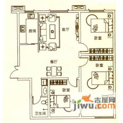 中房公园九号1室1厅1卫56㎡户型图