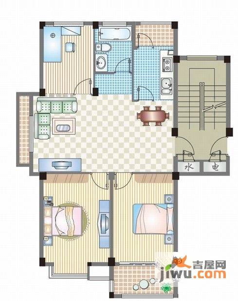 金都豪庭3室2厅1卫97㎡户型图