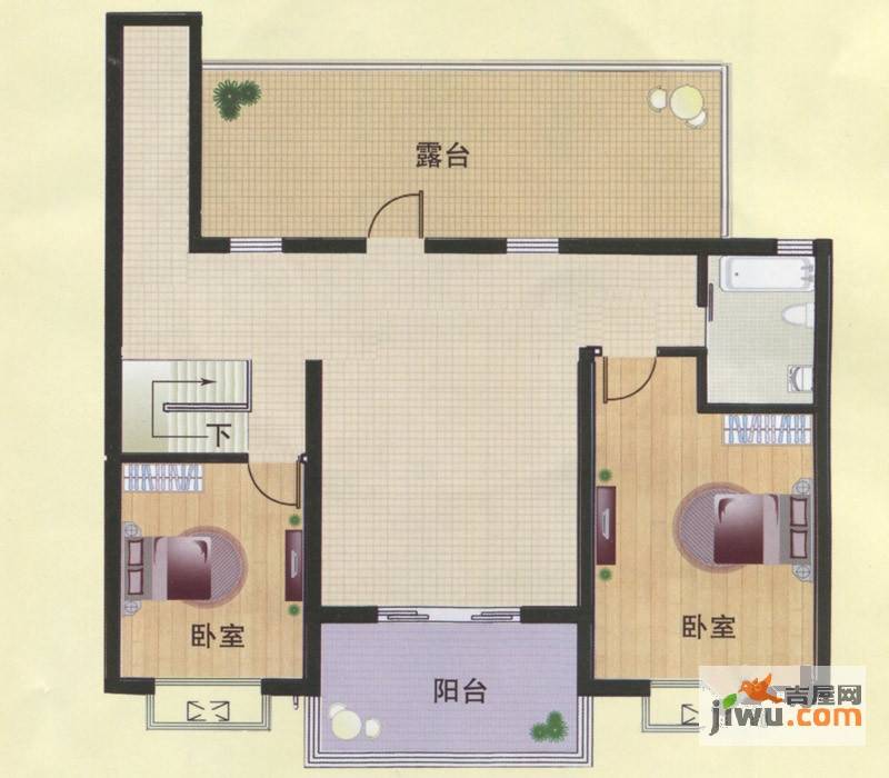 东方明珠3室2厅2卫134㎡户型图