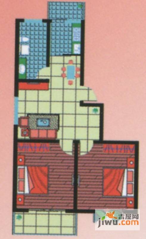 和睦佳园2室2厅1卫户型图