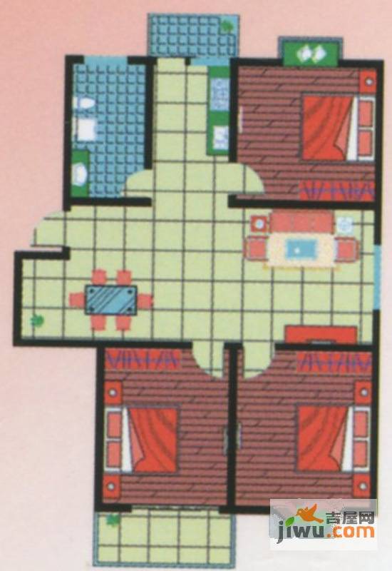 和睦佳园2室2厅1卫户型图