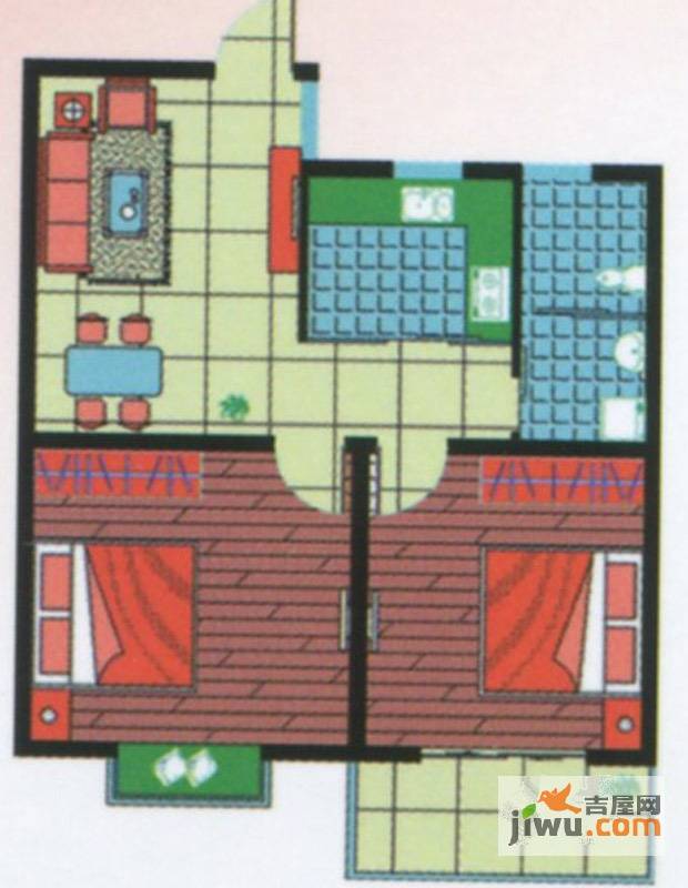 和睦佳园2室2厅1卫户型图