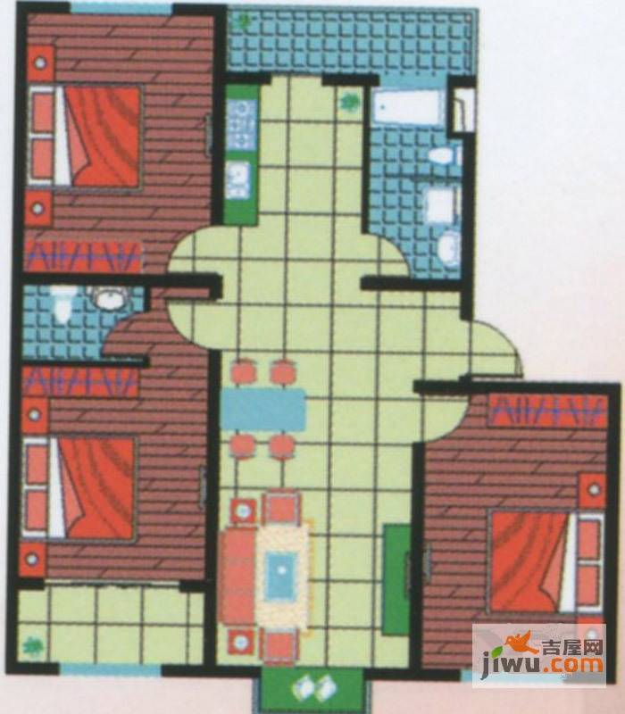 和睦佳园2室2厅1卫户型图