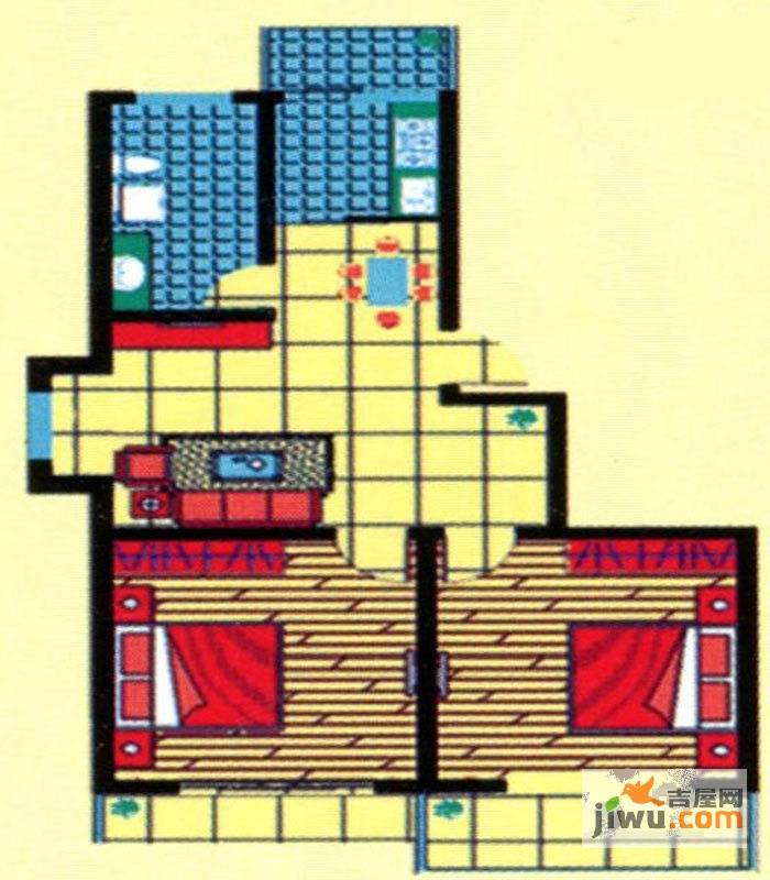 和睦佳园2室2厅1卫户型图