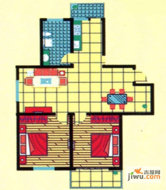 和睦佳园2室2厅1卫户型图