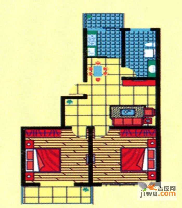 和睦佳园2室2厅1卫户型图