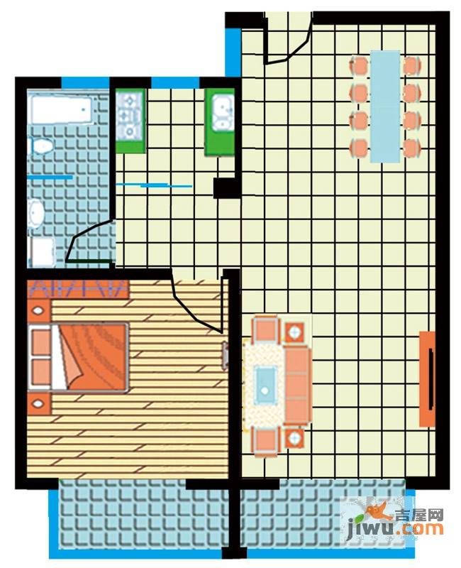 和睦佳园2室2厅1卫户型图