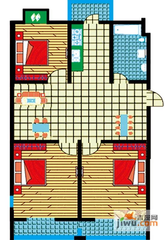 和睦佳园2室2厅1卫户型图