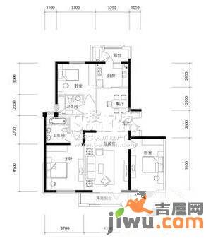 万通新城国际3室2厅1卫户型图