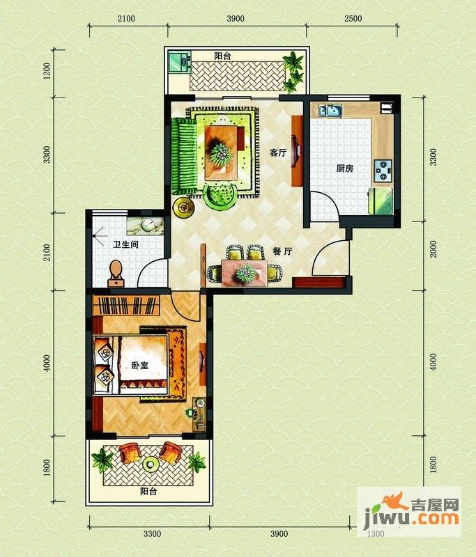 博鳌海威景苑1室1厅1卫72㎡户型图