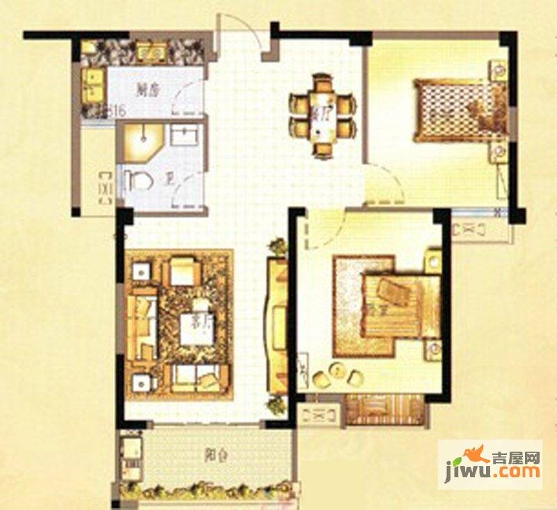 万春中央公馆3室2厅2卫123㎡户型图