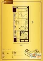 金茂国际公寓0室1厅1卫49.6㎡户型图